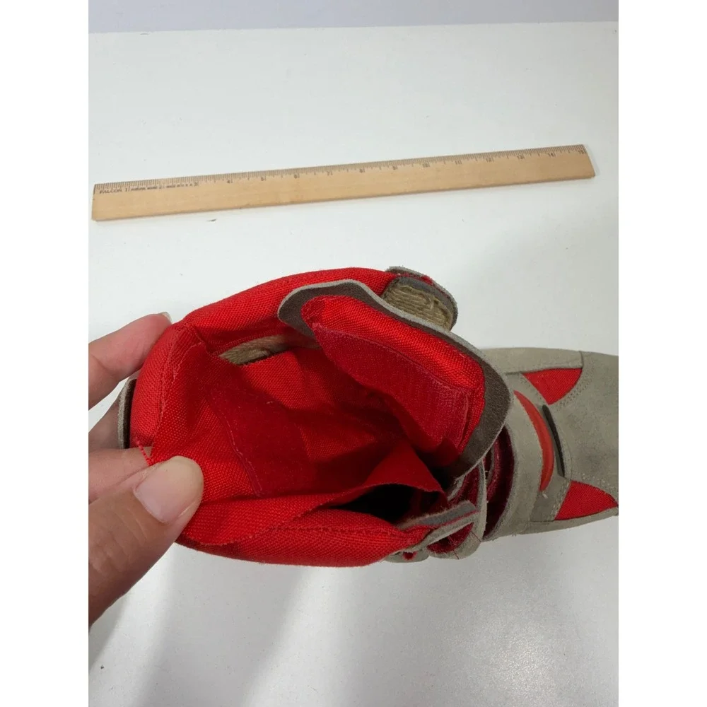 Vintage AXO Grey Red Suede Motocross Sport Boots High Top 90s Favaro Design‎